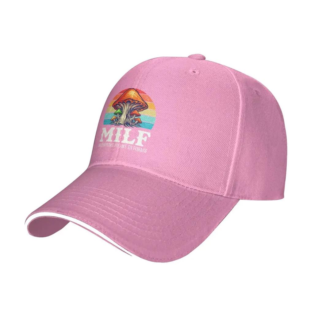 Milf Mushrooms Id Like To Forage Baseball Cap Fashion Sandwich Hats Unisex Adjustable Dad Hat Outdoor
