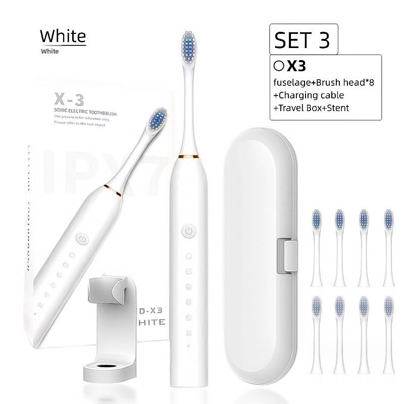 Электрическая зубная щетка, Перезаряжаемая модель, Универсальная щетка с мягкой щетиной для взрослых и детей, Портативный дорожный набор для домашнего использования, Зубная щетка.