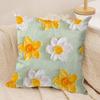 Oil painting flowers Cushion Cover Short plush Doublesided Print Square Throw Pillow Covers Sofa Home Cushion Decor