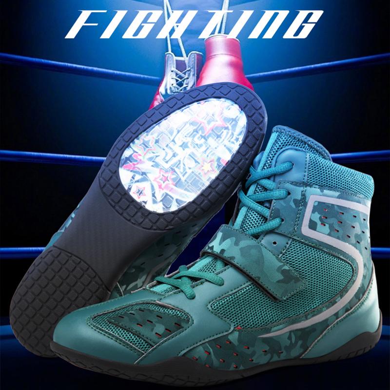 35-46 Youth Big Size Boxing Boots Ultra-light Breathable Professional Competition Training Taekwondo Boots Men's Motorcycle Boots