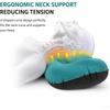 Inflatable camping pillow, super light travel pillow with storage bag, neck and waist support, compact and comfortable inflatable pillow