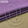 925 Sterling Silver Bamboo Chain Necklace 45cm Wedding Fashion Jewelry