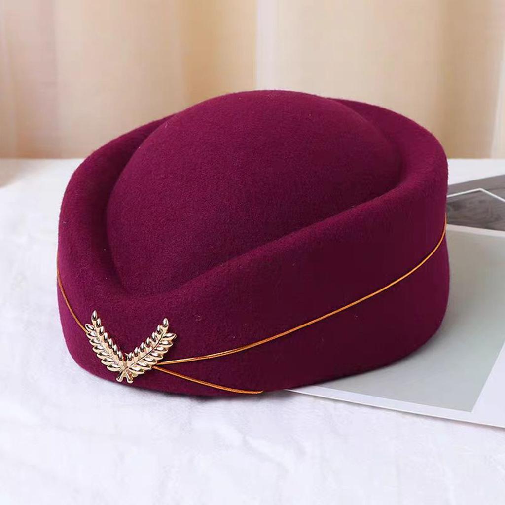 Vintage Beret Stewardess Hat Imitation Wool Versatile Painter Hat Female British Celebrity