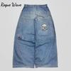 RogueWave Мода Y2K Свободные Прямые Джинсы Уличный Хип-Хоп Винтажные Оверсайз Широкие Брюки Унисекс Джинсы-швабры