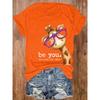 Be You The World Will Adjust Women's Tee - Cute Giraffe With Glasses Graphic, Casual Green Top
