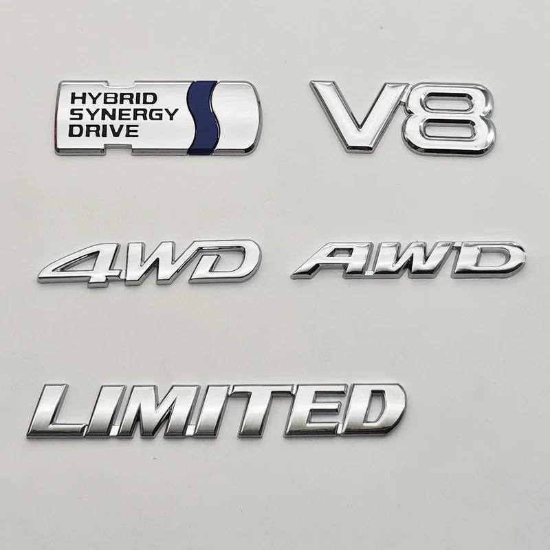 3D Металлическая Наклейка на Автомобиль HYBRID SYNERGY DRIVE V8 LIMITED AWD 4WD Логотип Значок Крыло Багажник Шильдик Для Toyota RAV4 Camry RS Аксессуары