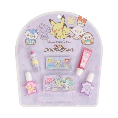 Shobido Pokémon Poké Piece Блестящий набор для макияжа (фиолетовый) - Включает блеск для губ, голографические наклейки, нейл-арт и палетку теней для век