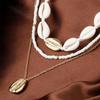 3pcs/1set Clavicle Chain Multi-layer Accessories Female Bohemian Rice Bead Shell Pendant Necklace