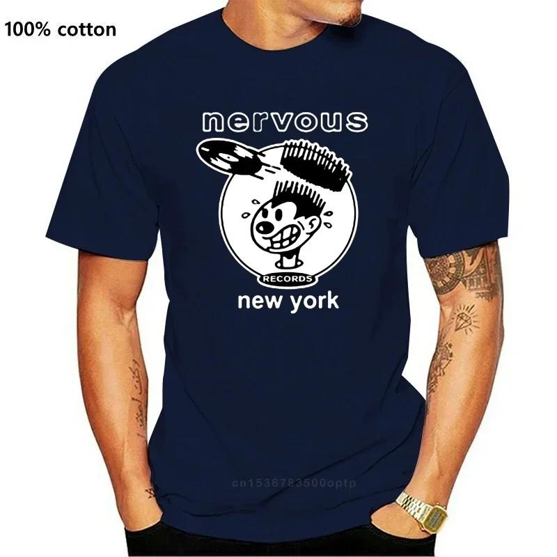 Nervous Records.Underground House,Dance Music,Hiphop T Shirt Print Cotton Short Sleeve T-Shirt Simple Style