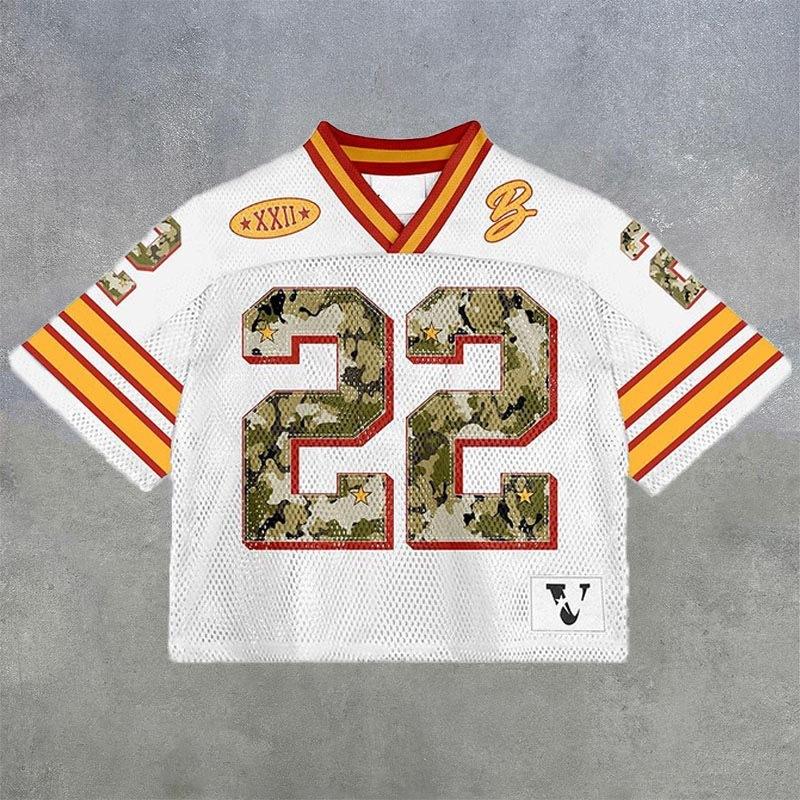 Футболка Y2K American Harajuku Hip Hop Fashion Football Jersey Streetwear Vintage Casual Breathable Splicing Free Short Sleeve