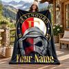 Feyenoord Rotterdam Custom Name Flannel Blanket Personalized Soft Warm Plush Throw Blanket Customized Gift for Family Friends