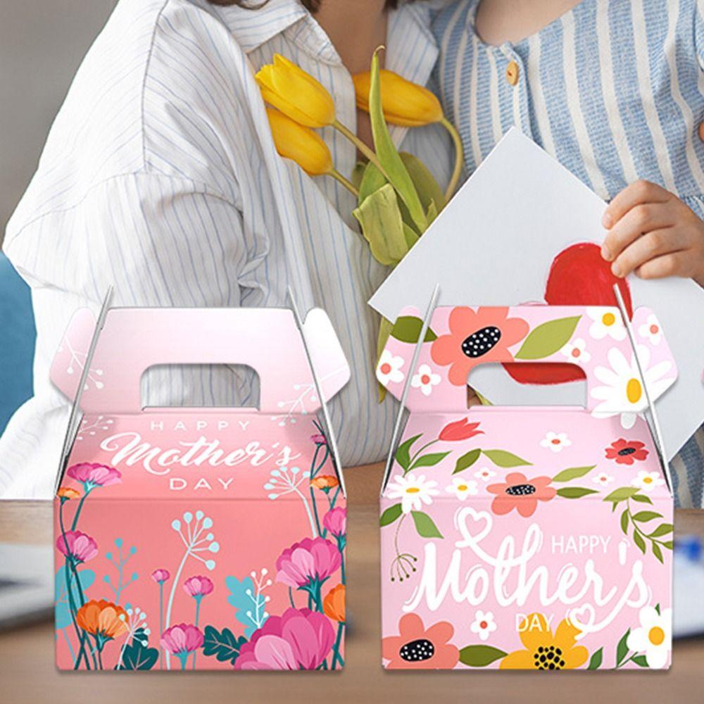 6pcs Colorful Mother's Day Gift Boxes Cartoon Gift Packaging Boxes  Home Party Decor