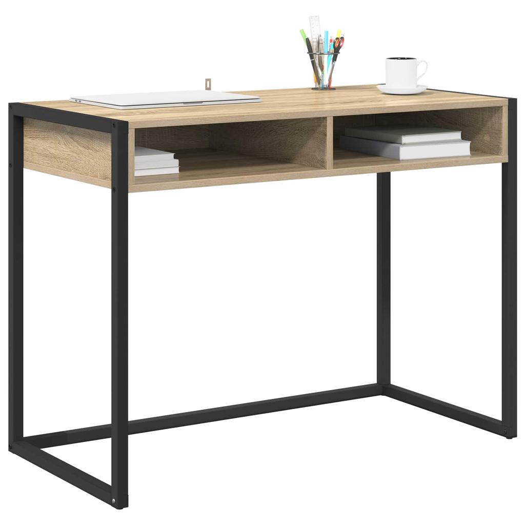 Desk with Storage Sonoma 100 x 50 x 75 cm Particleboard