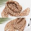 1 шт., декоративная повязка для волос с леопардовым принтом, платок, шифоновый квадратный шарф, защита от солнца, винтажный