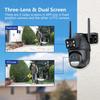 12MP 6K Wifi видеонаблюдение наружное три объектива 8-кратный зум PTZ безопасность обнаружение движения интеллектуальная камера видеонаблюдения Icsee IP Cam