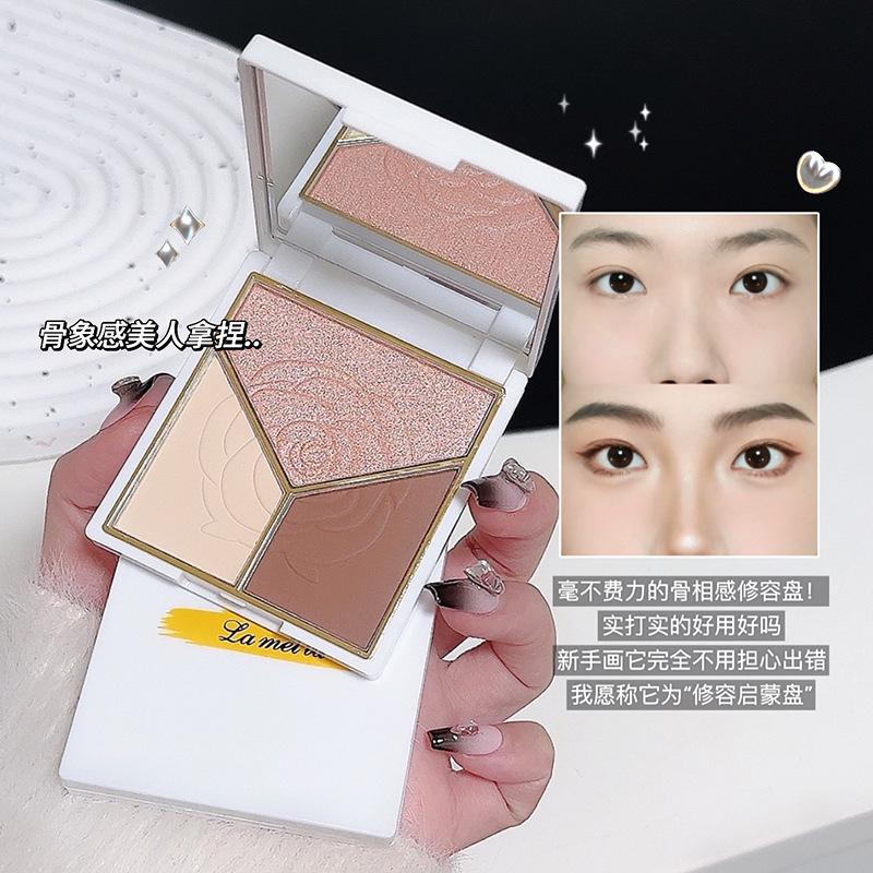 In 1 Highlighter Contour Palette Matte Shimmer Blush Eyeshadow All In One Makeup Palette