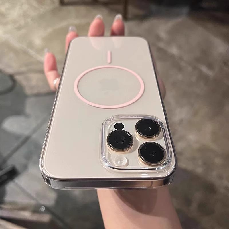 Thin Ring Magnetic Suction Suitable for IPhone16 Apple 14 Mobile Phone Case 15 ProMax New 12 Transparent 13 Protective Case Trend