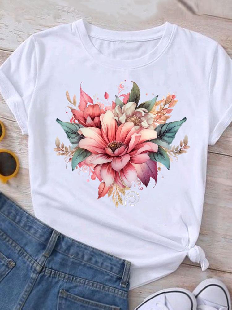 (Азиатский размер) Женская футболка в пляжном стиле, модный принт, женская графика, повседневные футболки с коротким рукавом, футболка, верхняя одежда