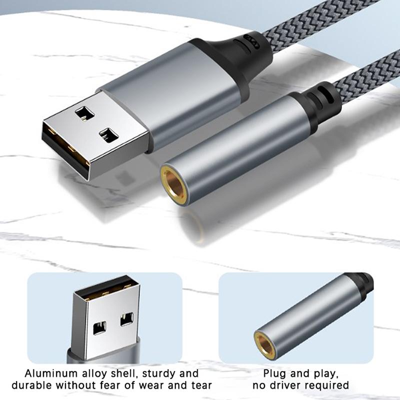 Usb внешняя звуковая карта 3,5 мм разъем женский аудио адаптер наушники микрофон звуковой адаптер для ПК ноутбука USB к 3,5 мм аудио кабель