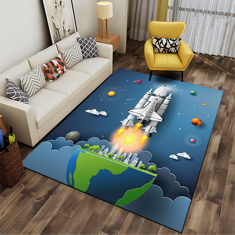Space Shuttle Launch Design Carpet suitable as a non-slip mat for the living room or bedroom sofa