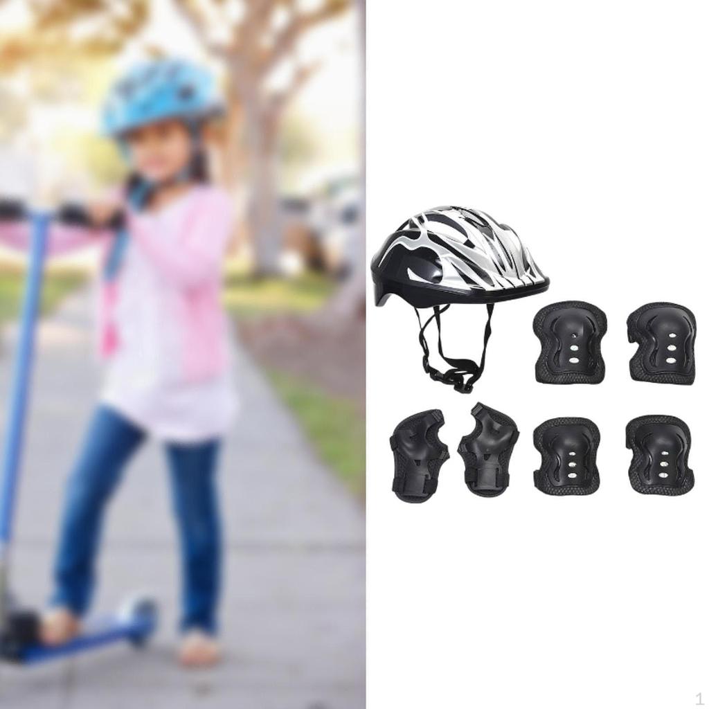 Детский велосипедный шлем для катания на роликах, скейтборде с наколенниками для езды