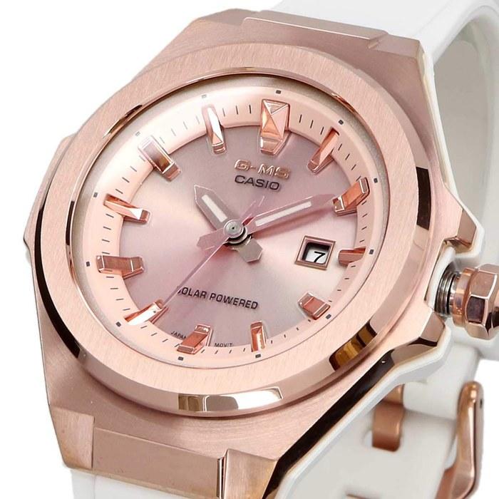 Casio Baby-G Женские Аналоговые Металлические Солнечные G-MS Белый Розовое Золото MSG-S500G-7A2