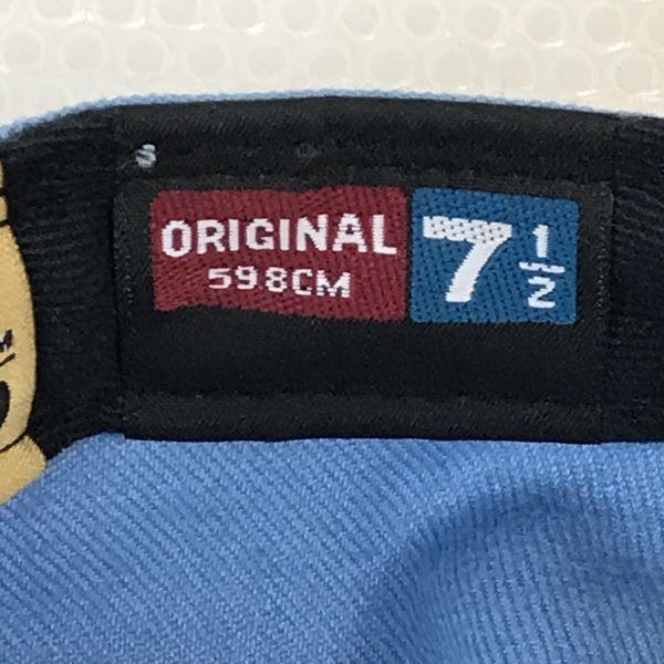 Кепка NY Yankees/59FIFTY от New Era/7 1/2 59.8см/Светло-голубая/Сделано в США/Винтаж(ИСПОЛЬЗОВАЛ)