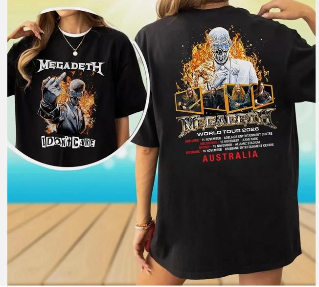 Megadeth World Tour 2026 T-Shirt Australia Dates Heavy Metal Tee
