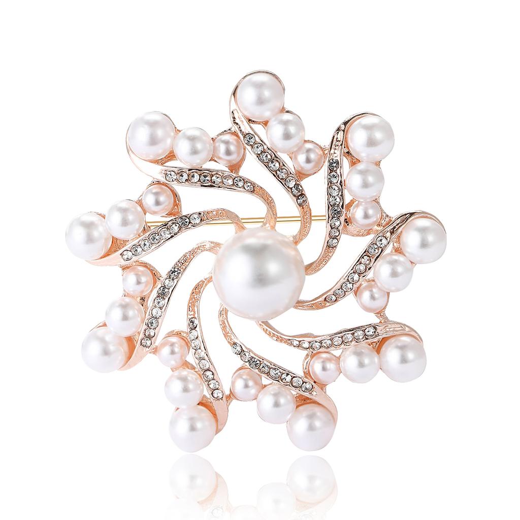 Модная брошь из жемчуга в виде цветка из сплава, элегантный темпераментный женский костюм, шаль, корсаж, украшение, булавка
