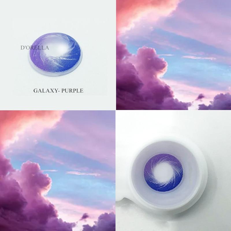 D'ORELLA 1 пара (2 шт.) цветных контактных линз серии GALAXY, косметические контакты