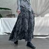 Autumn Winter Pleated Skirt Casual Simple Elasticated Waist Women Skirts