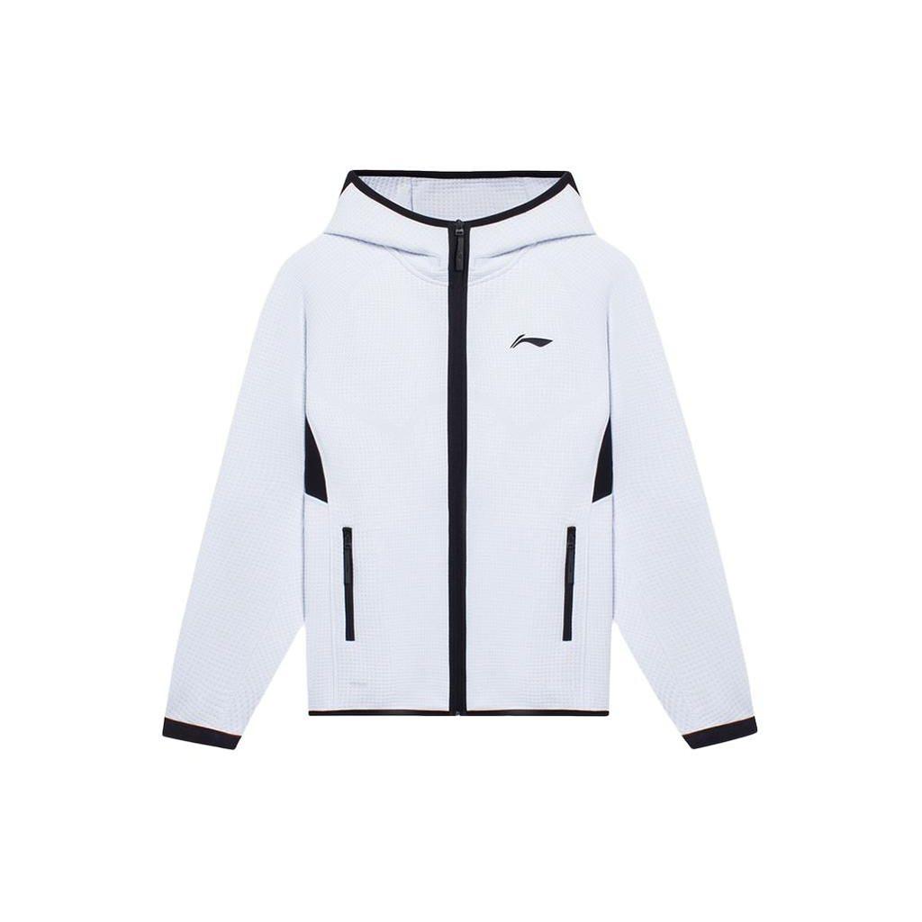 Li Ning Sports Basketball Series Color Block Outdoor Casual Sports Hoodie Zip-Up Hoodie Long Sleeves Unisex Hoodies Standard-White AWDSC13-2