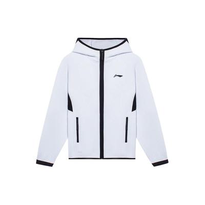 Li Ning Sports Basketball Series Color Block Outdoor Casual Sports Hoodie Zip-Up Hoodie Long Sleeves Unisex Hoodies Standard-White AWDSC13-2