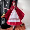 JUNDOMECY Halloween Cosplay Little Red Riding Hood Costume for Luxurious and Plus Size Outfit with Fairytale Character Costume for Cultural Stage and