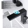 Bagnolux Gun Grey латунный смеситель для раковины для ванной комнаты, смеситель для горячей и холодной воды, одно отверстие, устанавливаемый на бортике, микрогенератор, дисплей температуры