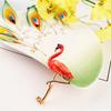 Red Enamel Flamingo Bird Brooches Pin Breastpin Women Animal Scarf Dress Jewelry