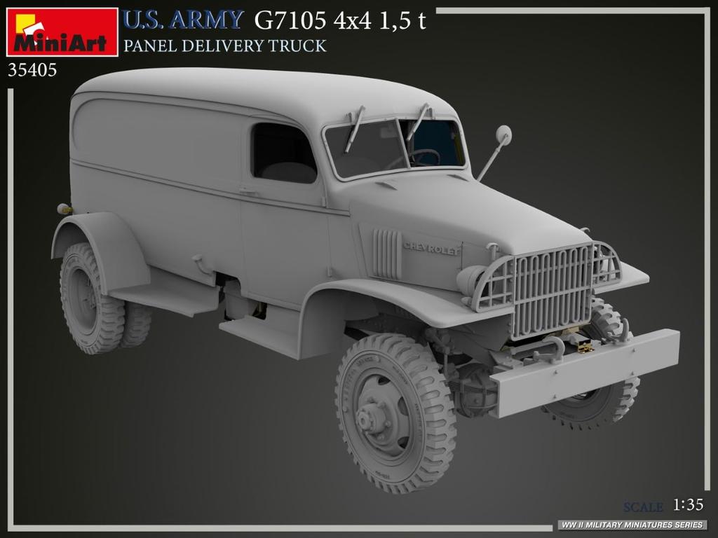 MiniArt Масштаб Американский G7105 4x4 Панельный фургон Пластиковая модель MA35405 1/35 1,5 тонны