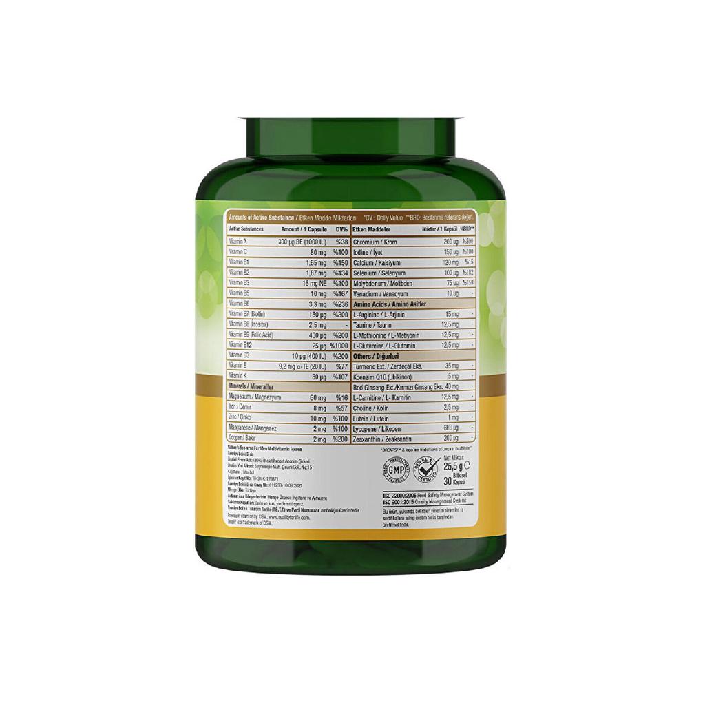 Мультивитамины для мужчин 30 капсул 8681763380053