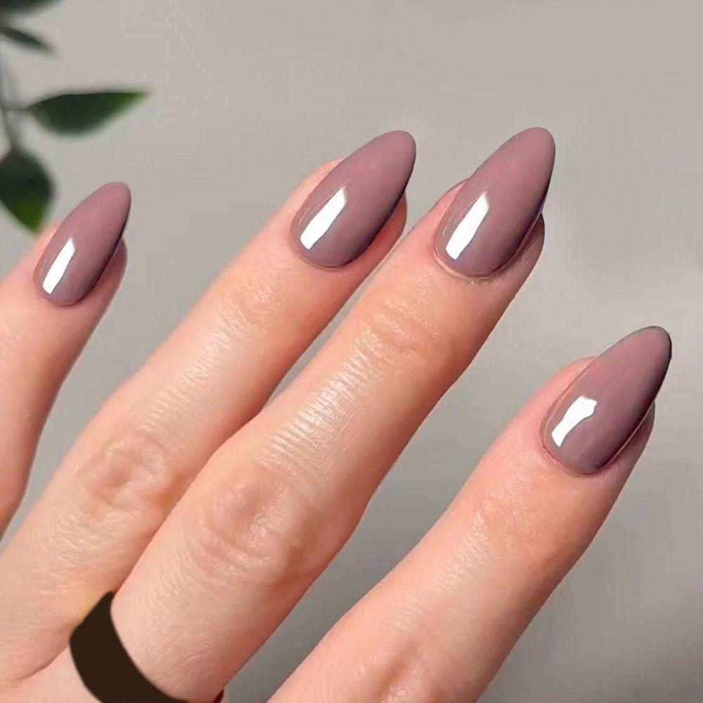 Французские накладные ногти, длинные миндалевидные кончики ногтей, маникюр, накладные ногти своими руками