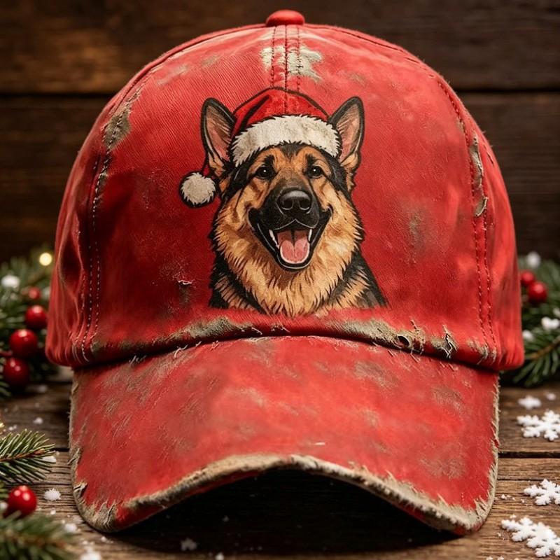 Digital Print Santa Claus Baseball Cap With Distressed Finish Unisex Outdoor Sun Hat Christmas Holiday Travel Beach Cycling