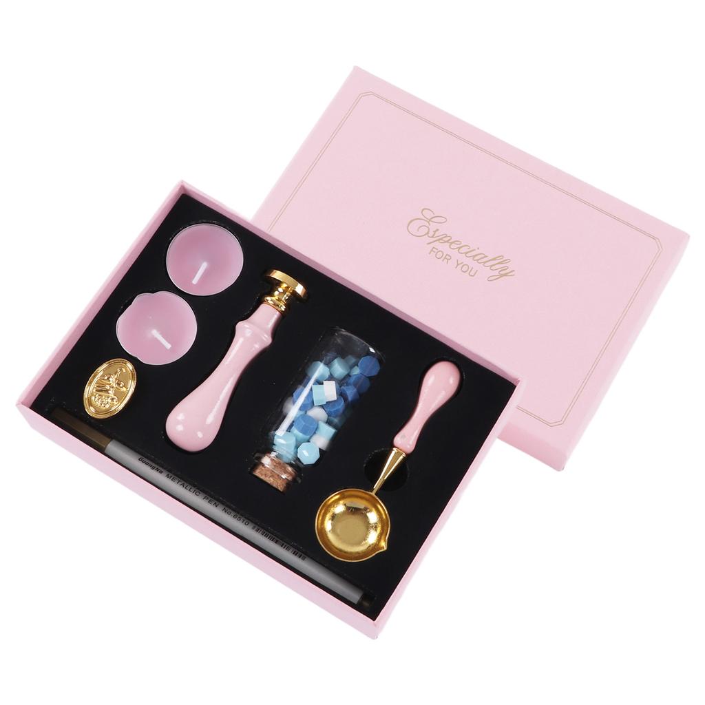 Набор для печати восковыми штампами в стиле ретро с прозрачным узором, набор для запечатывания восковыми штампами в стиле ретро со съемной ручкой для конверта