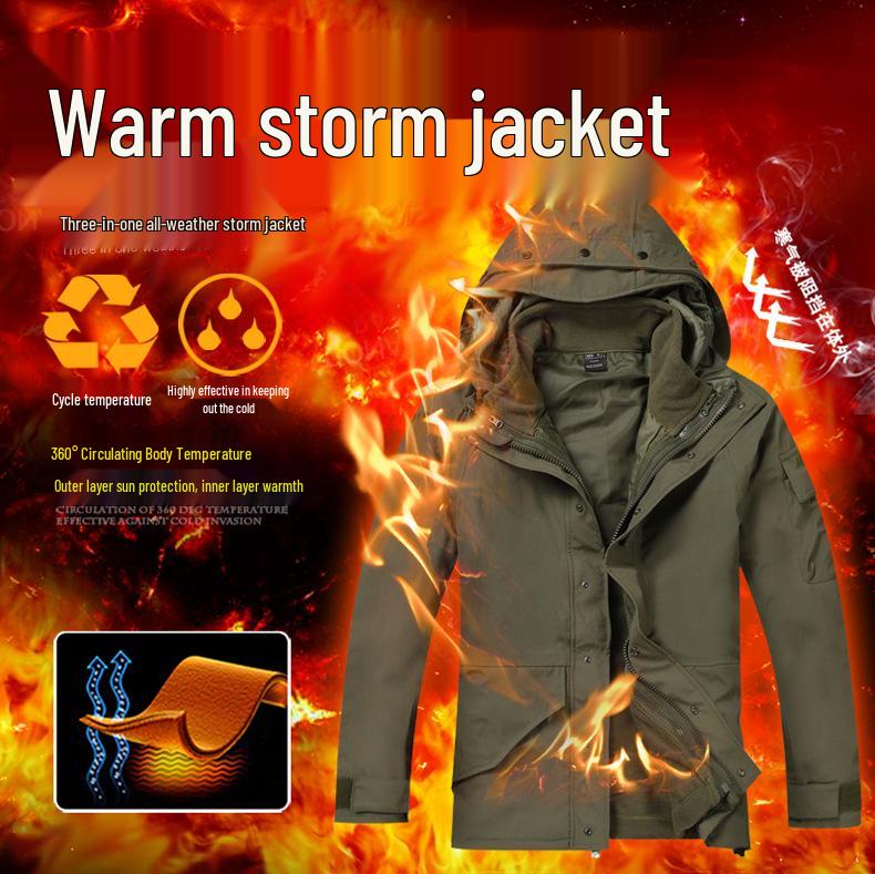 Тактический камуфляжный ветрозащитный и флисовый комплект G8 Storm