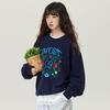 New 2025 Women Embroidery Flower Hoodies & Sweatshirts Print Full Sleeve Autumn Basic Tops T-Shirt New Pullover