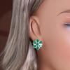 Gorgeous and Elegant Natural Green Agate Gemstones Flower Design Earrings 925 Sterling Silver Jewelry for Women Valentines Gift