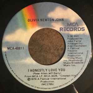 7-дюймовая пластинка OLIVIA NEWTON-JOHN - I Honestly Love You 40811 MCA Records 1980 Канада Поп Б/у