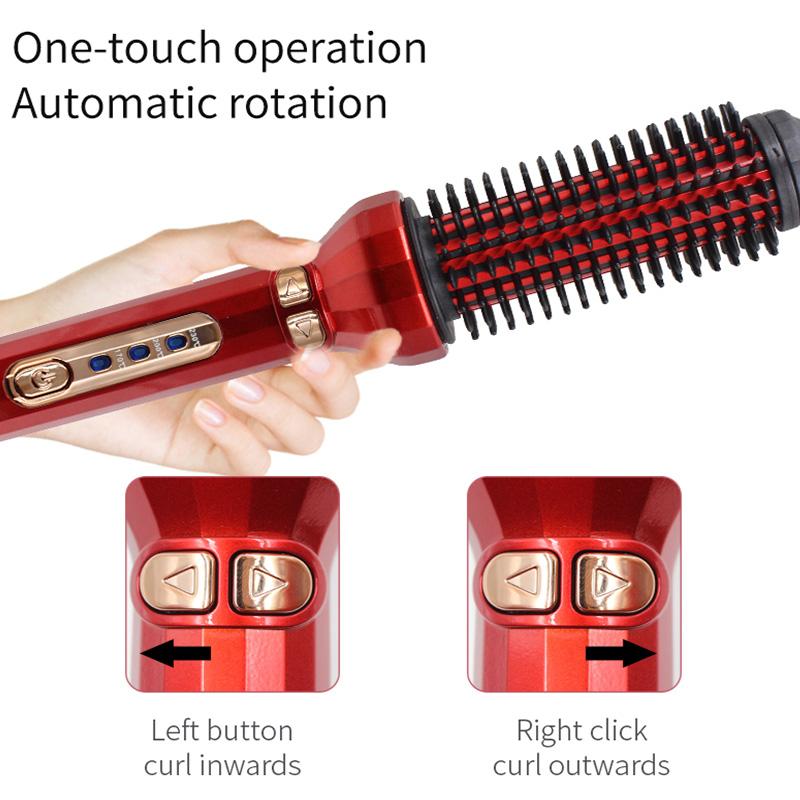 Heated Curling Brush 3-in-1 Ceramic Ion Curling Iron Anti-ironing Round Brush Electric Curling Iron Hair Styling Tool