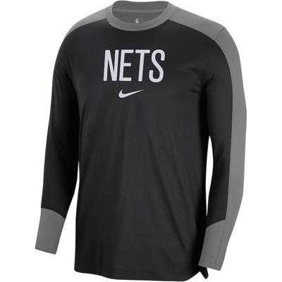 Dri-Fit NBA Свитшот с круглым вырезом Реглан Длинный рукав Сезон 2024/25 Баскетбольная майка Brooklyn Nets Унисекс Топы FV1627-002