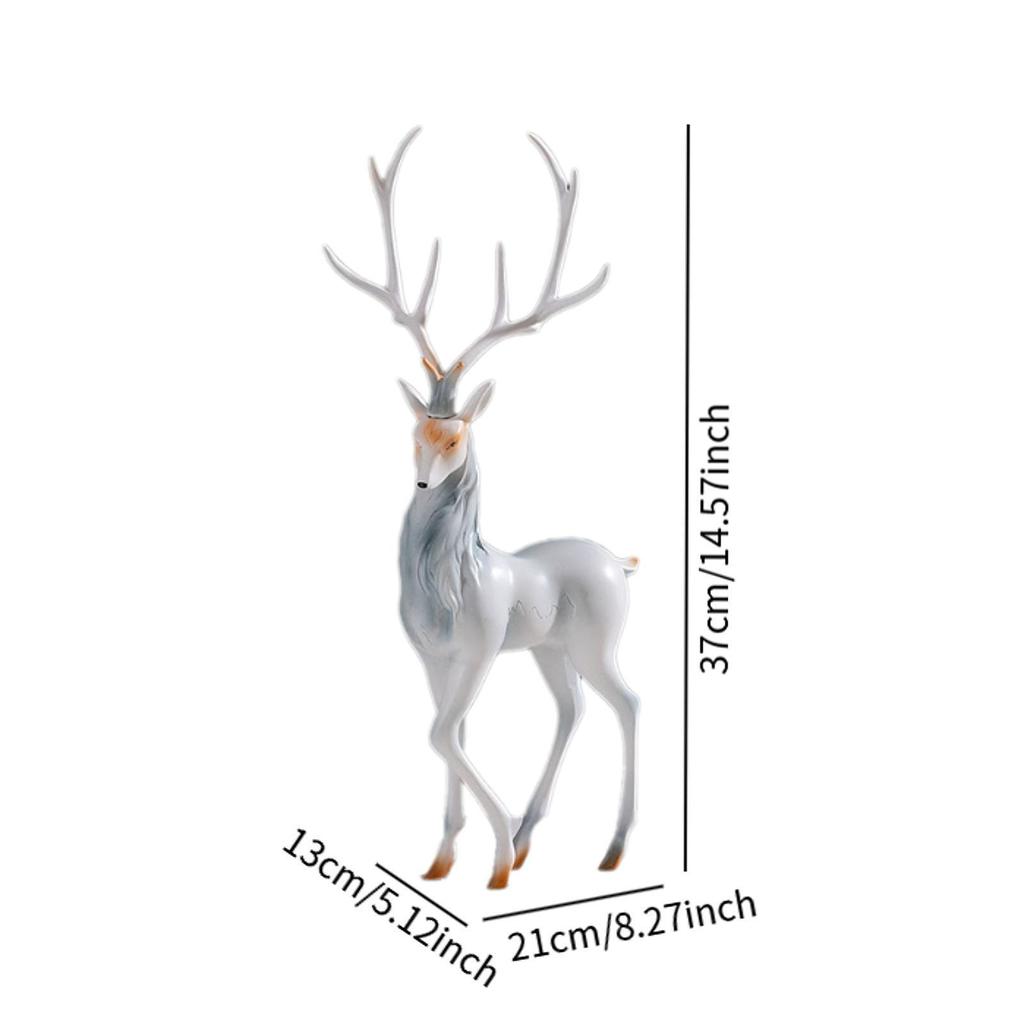 Elk Figurine Collection Resin Tabletop Ornament Animal Sculpture for Cabinet Table Centerpiece Bookshelf Shelf Home Decoration