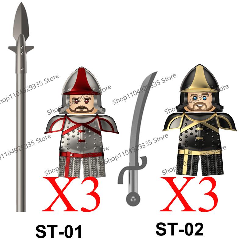 Medieval Knight Figures Building Blocks Elf Guard Dwarf Warrior Wild Boar Sheep Mount Fantasy Movie Character Soldier Bricks Toy