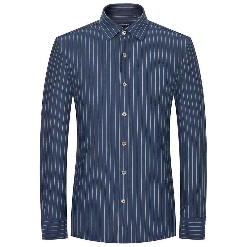 Мужская полосатая рубашка Baoxiniao в стиле business casual с длинным рукавом